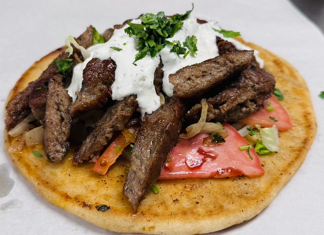 Gyro Sandwich on Paratha Pita.