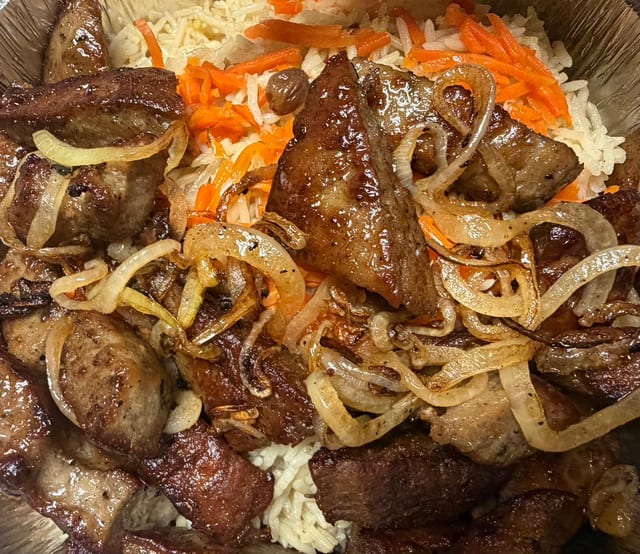 6. Gyro Meat Over Pulao Rice.