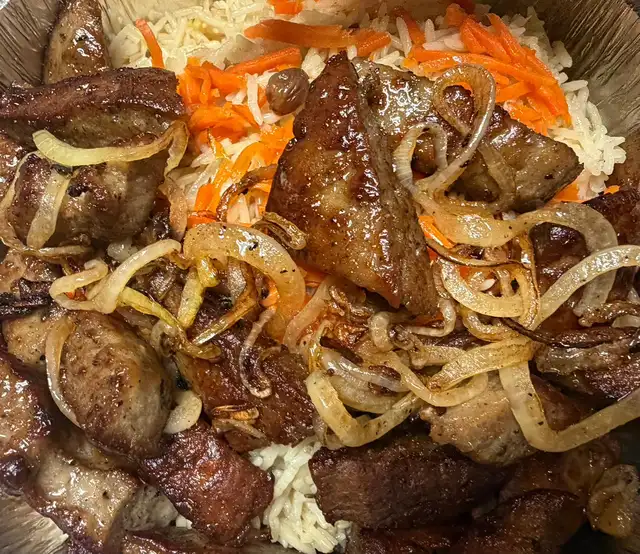 6. Gyro Meat Over Pulao Rice.