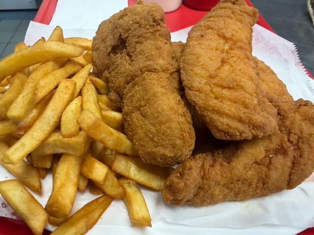 Chicken Tenders with Fries.