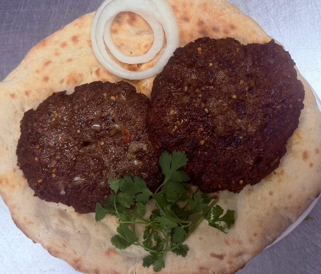 8. Chapli Kabob with Naan.
