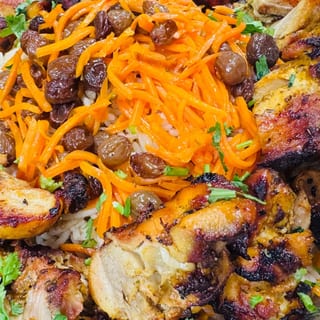 5. Tandoori Chicken Tikka/Kofta Kabob Over Pulao Rice